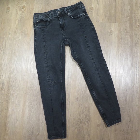 Zara Black Skinny Double Seamed Jeans Size 4 - Picture 1 of 14